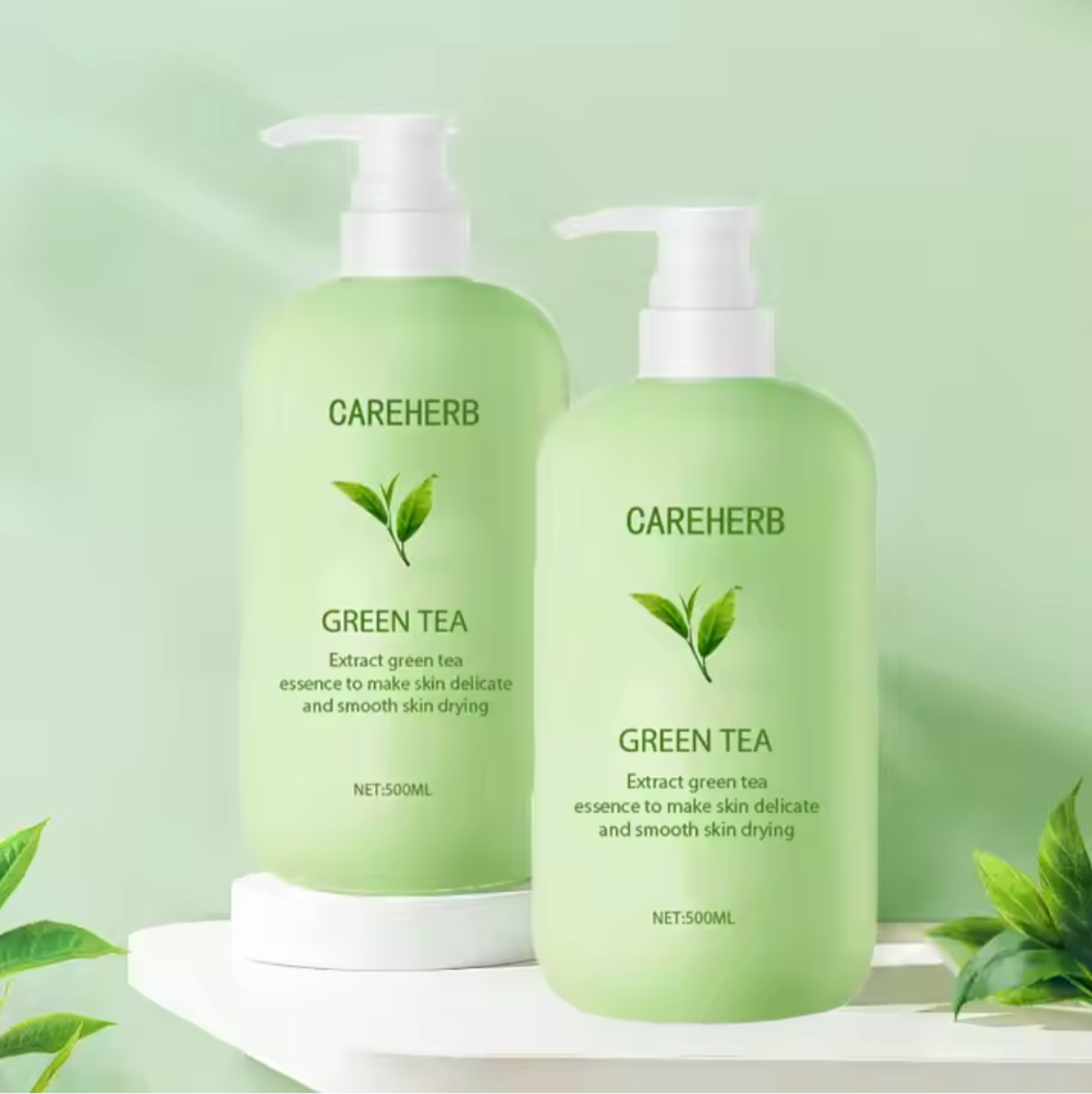Custom Logo Natural Organic Cream Moisturizing Lightening Refreshing Smoothing Green Tea Body Lotion