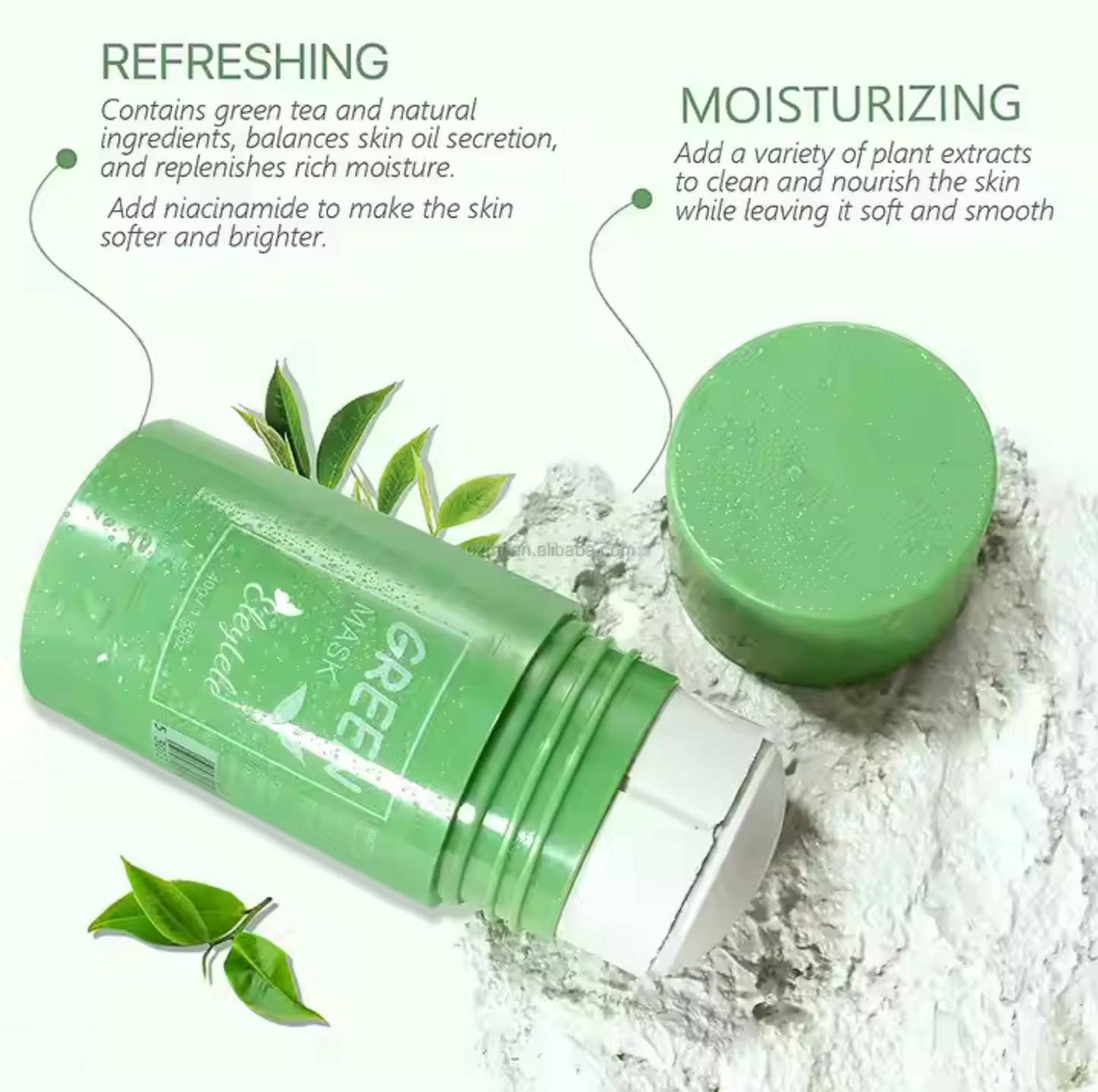 Private Label Face Clay Mask Skin Care Beauty Products Eggplant Purifying Mask Facial Clay Mud Solid Green Tea Mask Stick Set